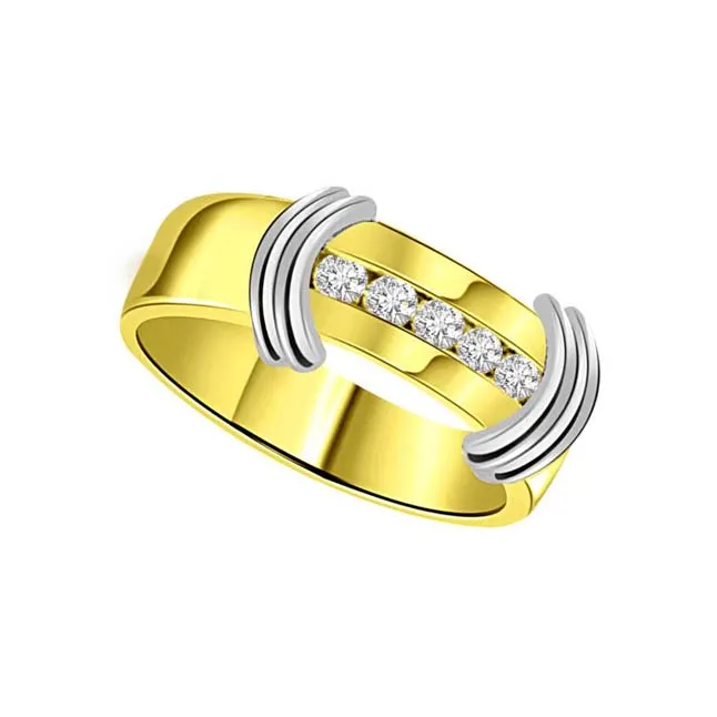 0.15cts Real Diamond Two Tone 18K Men's Ring (SDR1663)