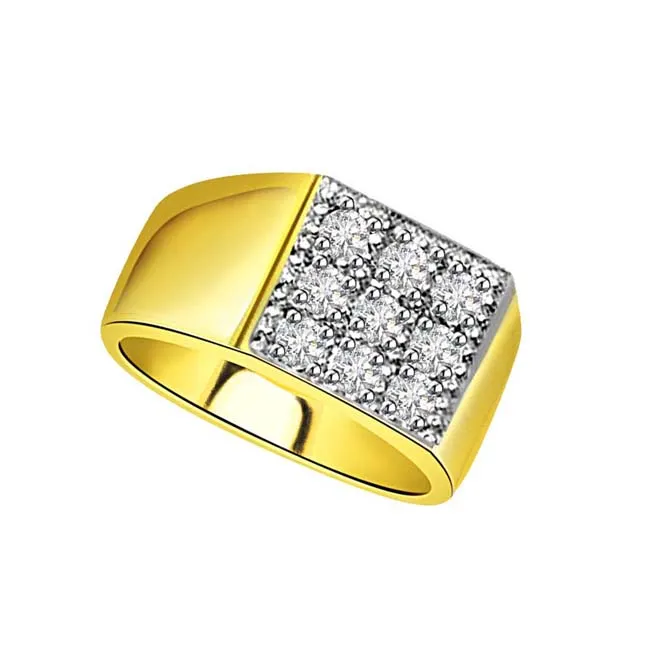 0.20cts Two Tone Solitaire Men's Real Diamond Ring (SDR1665)