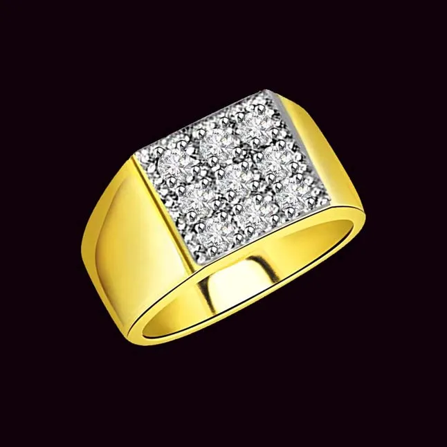 0.20cts Two Tone Solitaire Men's Real Diamond Ring (SDR1665)