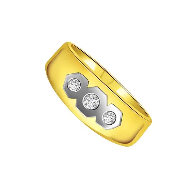 0.10 cts 3 Diamond 18K Mens rings -3 Diamond rings