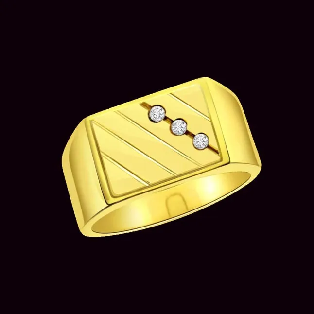 0.10 cts 3 Diamond Mens 18K rings -3 Diamond rings