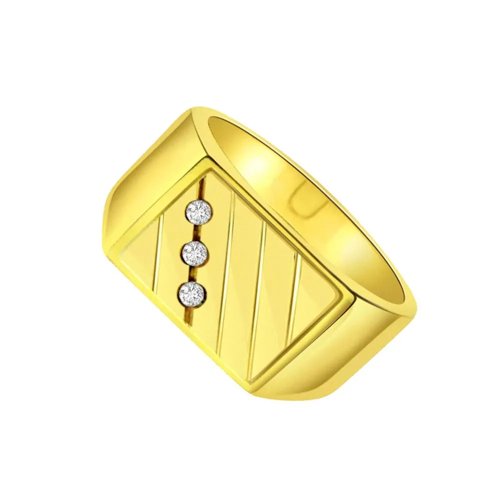 0.10 cts 3 Diamond Mens 18K rings -3 Diamond rings