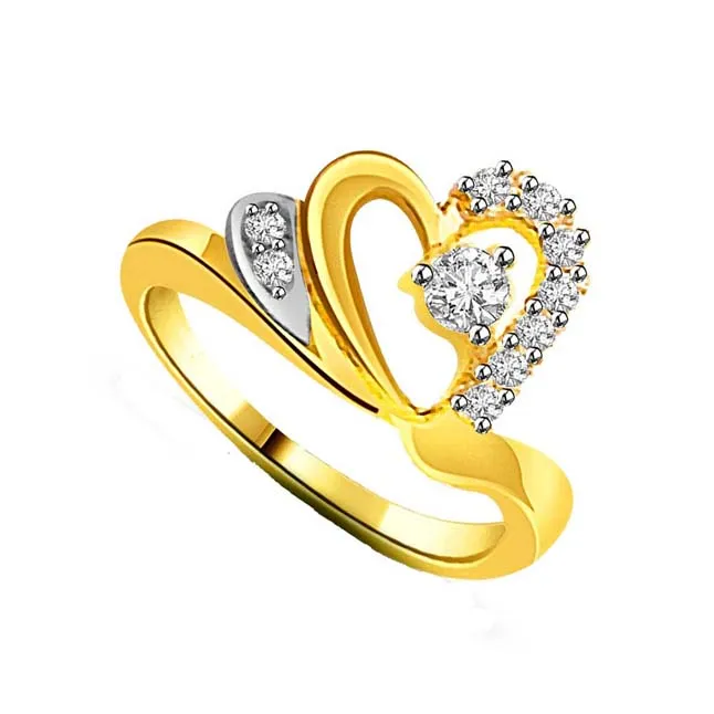 0.25cts Heart Shape Real Diamond Two Tone 18kt Ring (SDR1674)