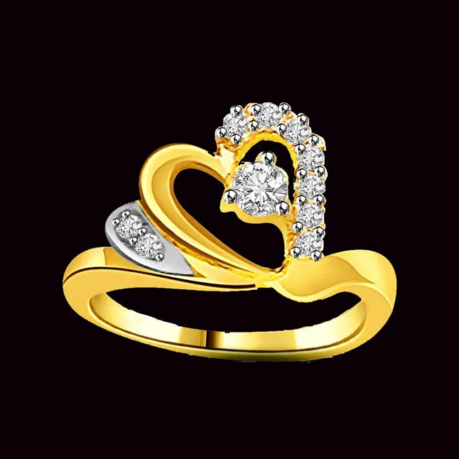 0.25cts Heart Shape Real Diamond Two Tone 18kt Ring (SDR1674)