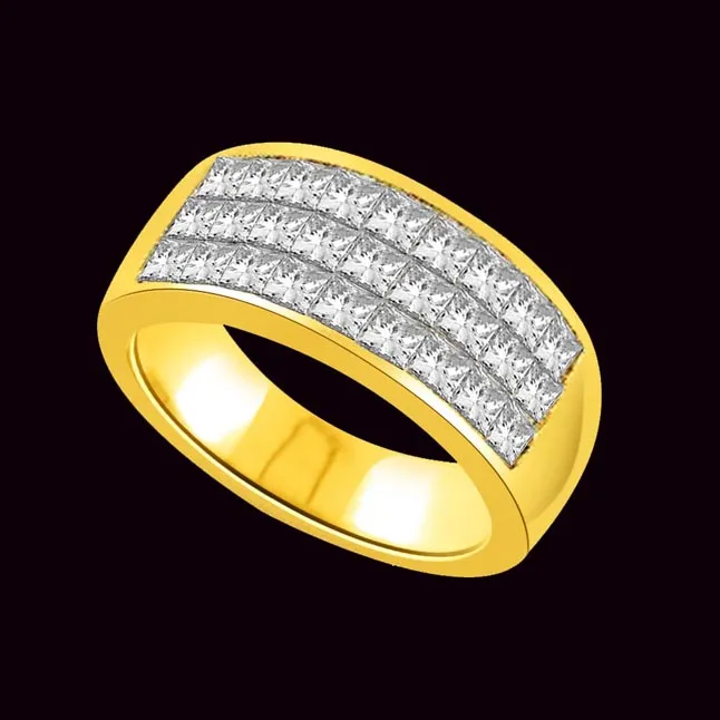 1.00 cts Princess Diamond rings In 18K Gold