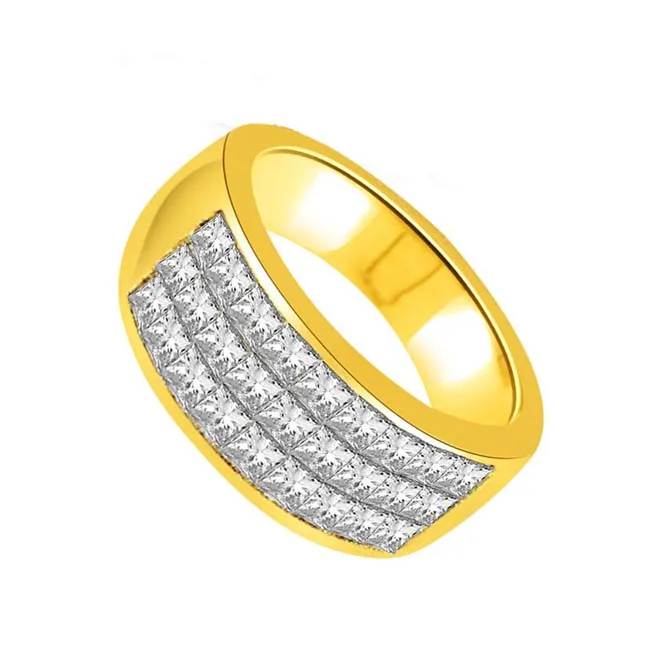 1.00 cts Princess Diamond rings In 18K Gold