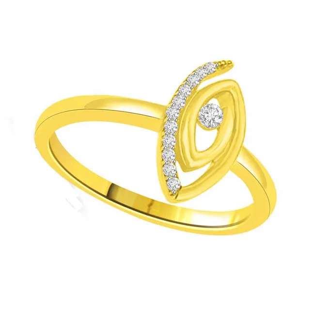 0.16cts Gold & Real Diamond Designer Ring for Ladylove (SDR1678)