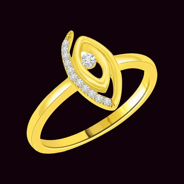 0.16cts Gold & Real Diamond Designer Ring for Ladylove (SDR1678)