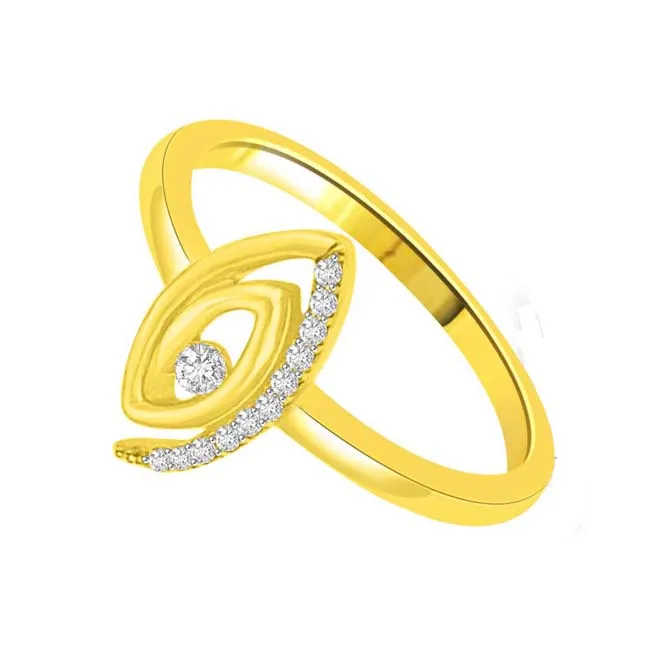 0.16cts Gold & Real Diamond Designer Ring for Ladylove (SDR1678)