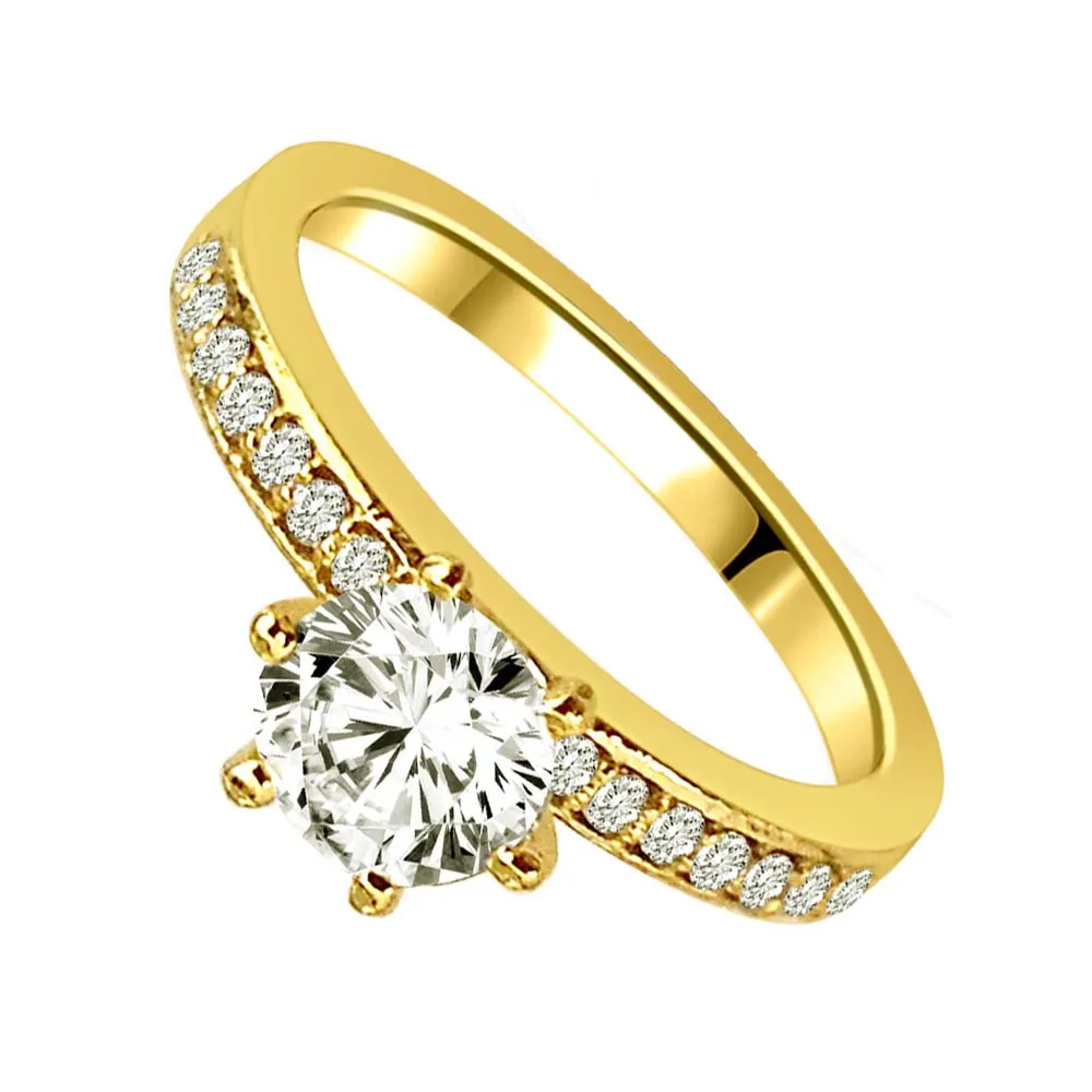 0.52cts Real Diamond Solitaire Ring with Accents (SDR1680)