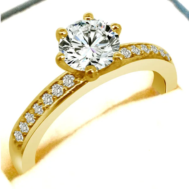 0.52cts Real Diamond Solitaire Ring with Accents (SDR1680)