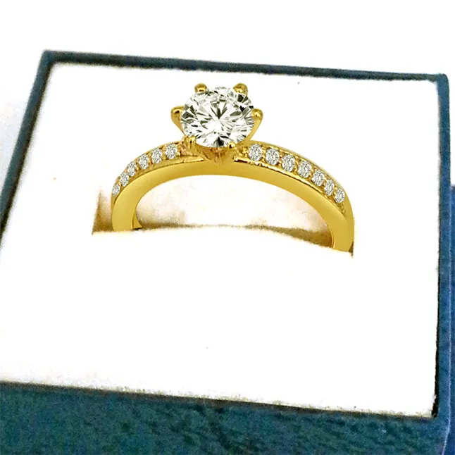 0.52cts Real Diamond Solitaire Ring with Accents (SDR1680)