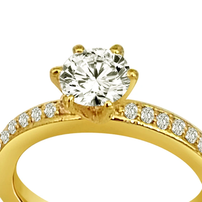 0.52cts Real Diamond Solitaire Ring with Accents (SDR1680)