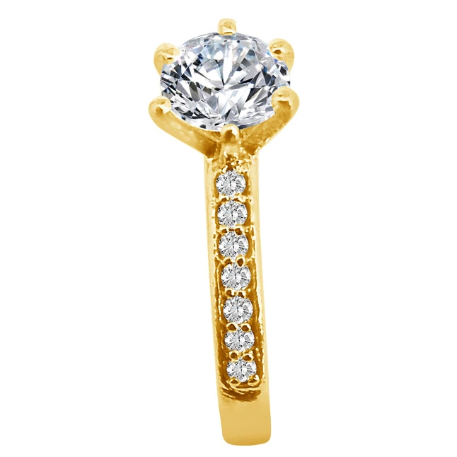 0.52cts Real Diamond Solitaire Ring with Accents (SDR1680)