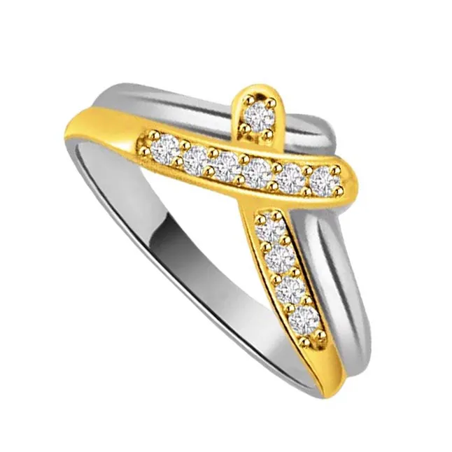 0.11cts Real Diamond Two-Tone 18kt Gold Ring (SDR1688)