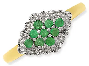 Emerald ringslet 0.08 ct Diamond & Emerald rings -Diamond & Emerald