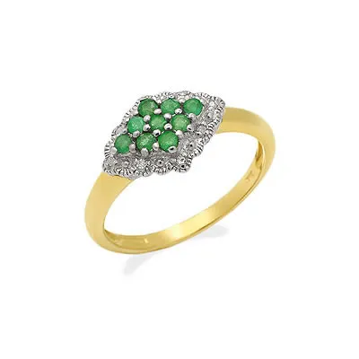 Emerald ringslet 0.08 ct Diamond & Emerald rings -Diamond & Emerald