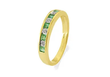 Sophistication - Real Diamond & Emerald Ring (SDR174)