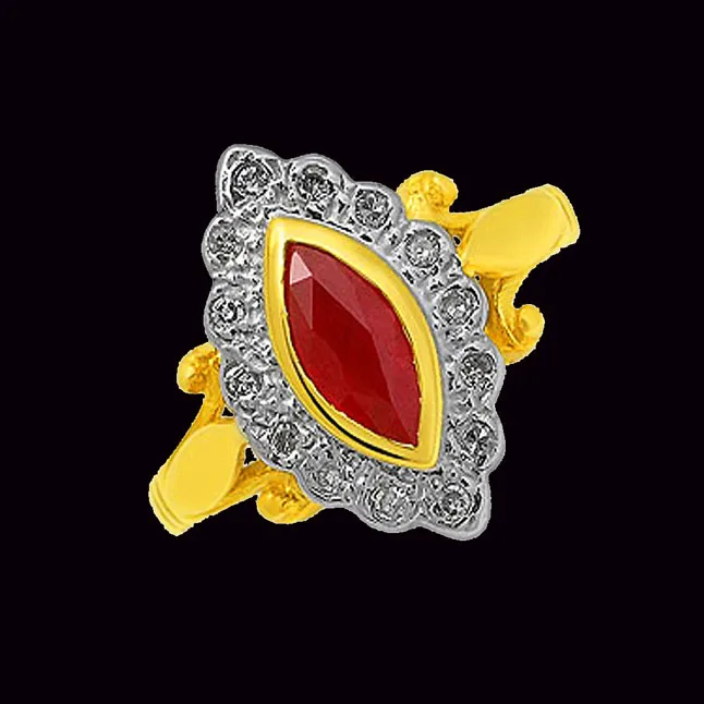 Ruby Breaking My Heart - Real Diamond Ring (SDR181)