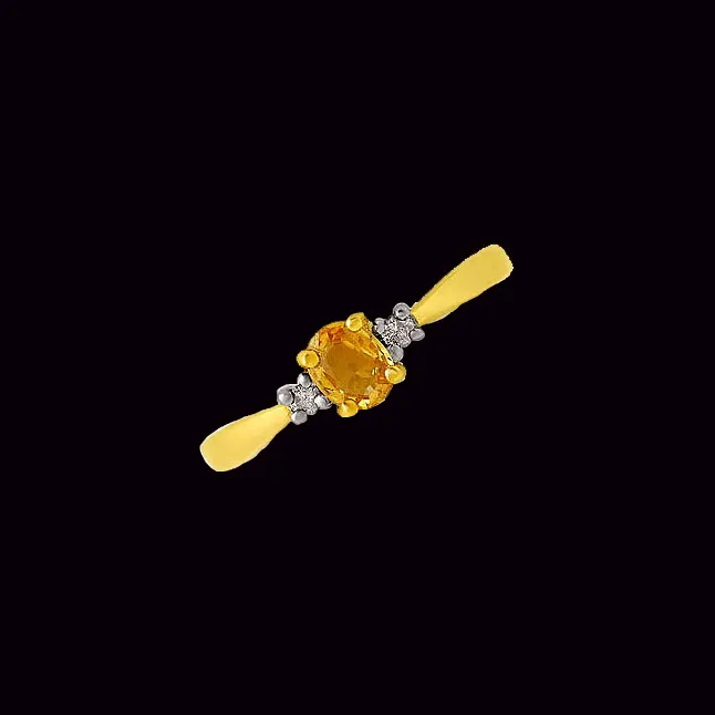 Sunshine Sparkle Classy Diamond & Yellow Topaz rings -Gemstone & Diamond