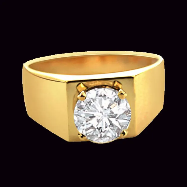 Male Attitude - Real Solitaire Men's Ring (SDR193)