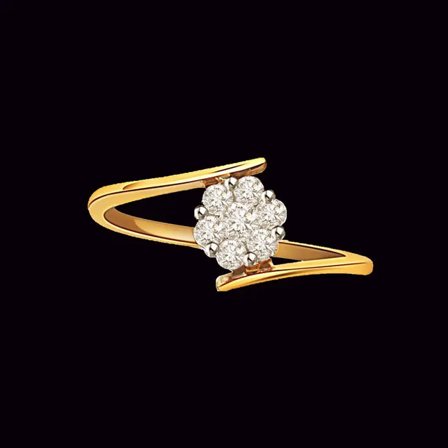 Flower Flowing Love 0.50 cts G/VVS1 Real Diamond Flower Shape Ring (SDR199)