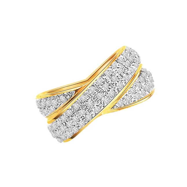 Love Birds 1.26 ct I / J SI Clarity Diamond rings -Pave Collection