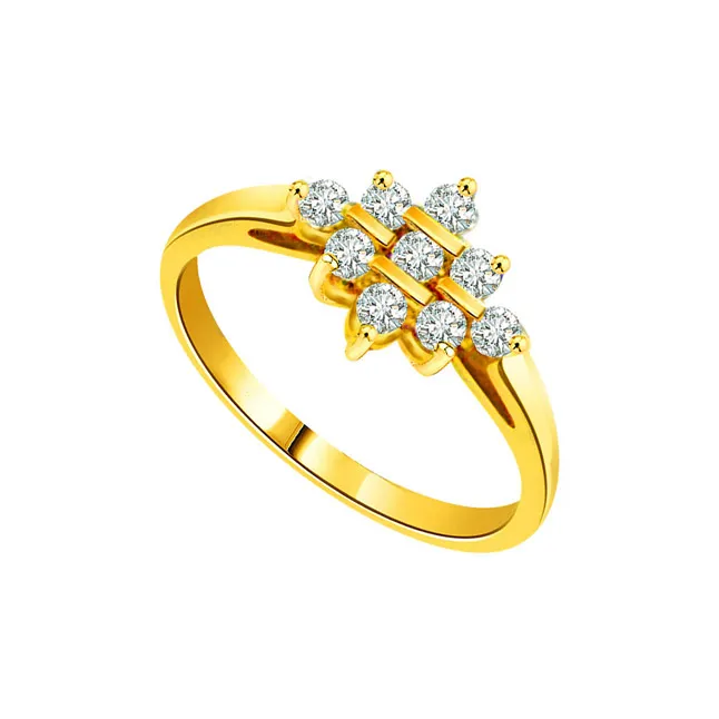 Flowery Bow 0.81cts Flower Shape Real Diamond Ring (SDR212)