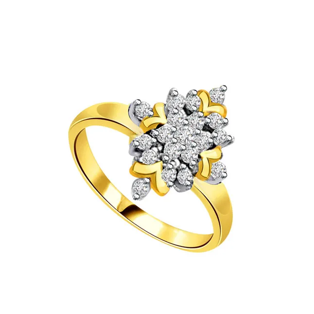 Golden Eclipse Classic 1.00cts Flower Shape Real Diamond Ring (SDR215)