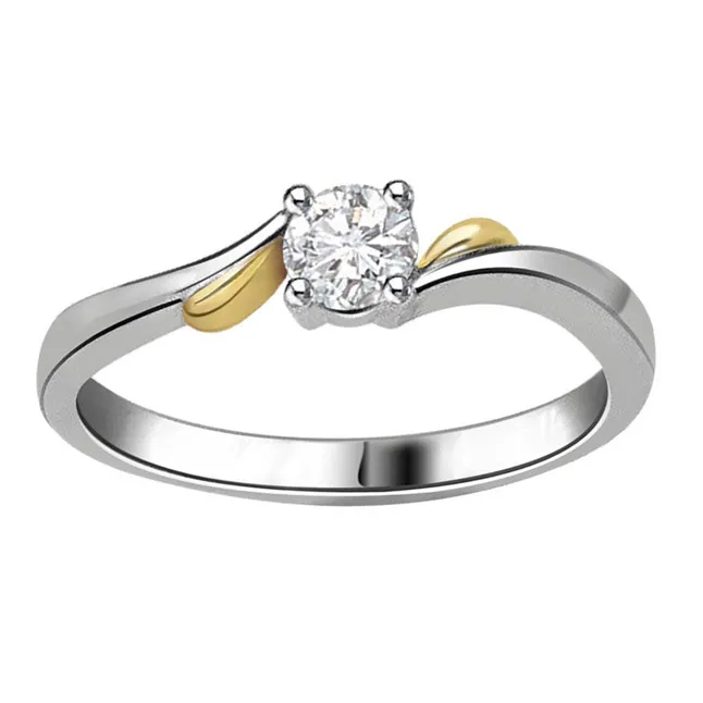 Love Knot Forever Diamond Solitaire Gold rings SDR217 -White Gold Big Sol