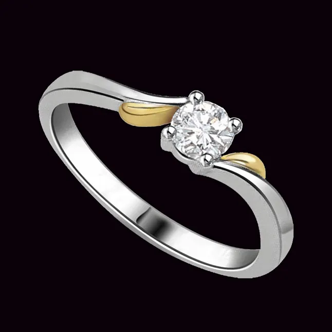 Love Knot Forever Diamond Solitaire Gold rings SDR217 -White Gold Big Sol