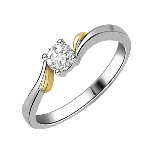 Love Knot Forever Diamond Solitaire Gold rings SDR217 -White Gold Big Sol