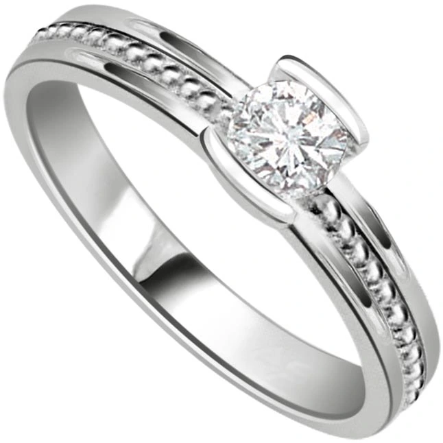 Soulmate Glitterings Star 0.25 ct Diamond Solitaire rings -White Gold Big Sol