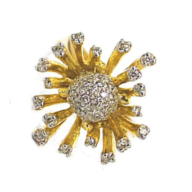 Sunflower Madness 0.60cts Real Diamond Flower Shape Ring (SDR226)