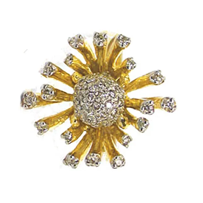 Sunflower Madness 0.60 ct Diamond Flower Shape rings
