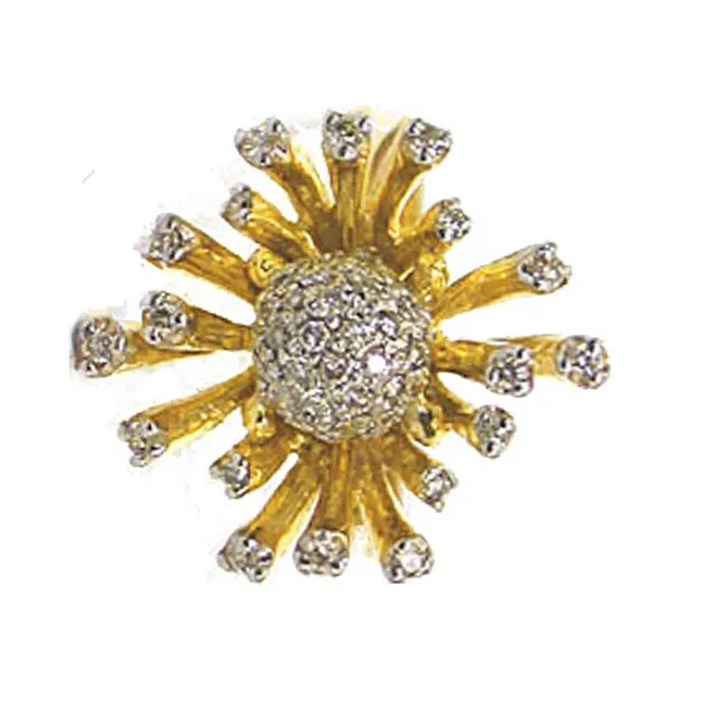 Sunflower Madness 0.60cts Real Diamond Flower Shape Ring (SDR226)