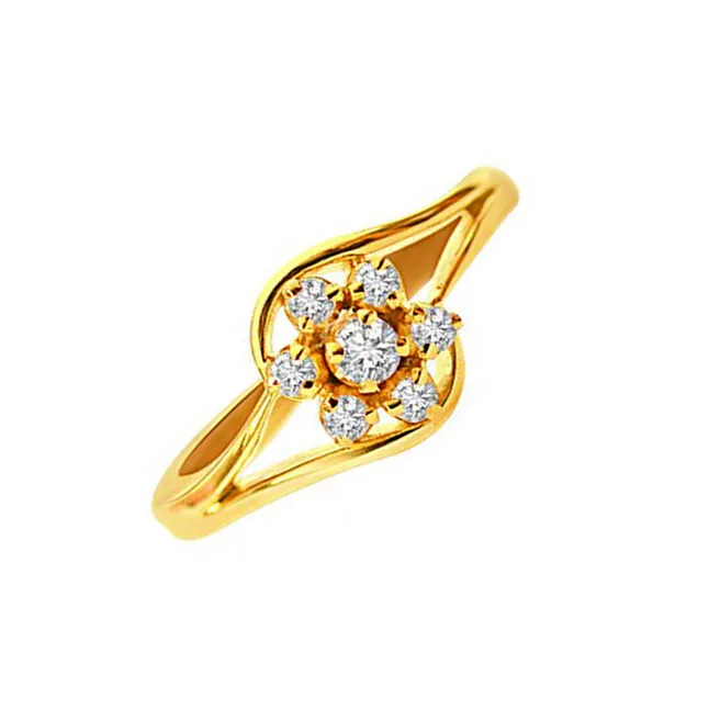 Wonderful Love Real Diamond  Flower Shaped Ring (SDR22)