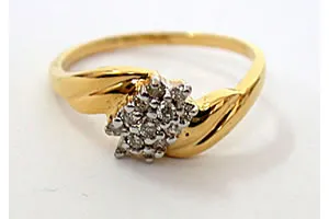 Elegant Knot 0.22cts Real Diamond Flower Shape Ring (SDR231)