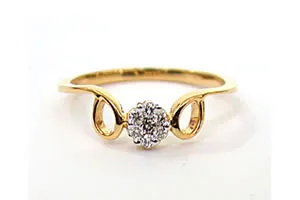 Knot & Bow 0.15cts Real Diamond Flower Shape Ring (SDR232)