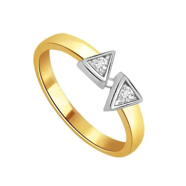 You & Me 0.40 ct Diamond Two -tone rings -White Yellow Gold rings
