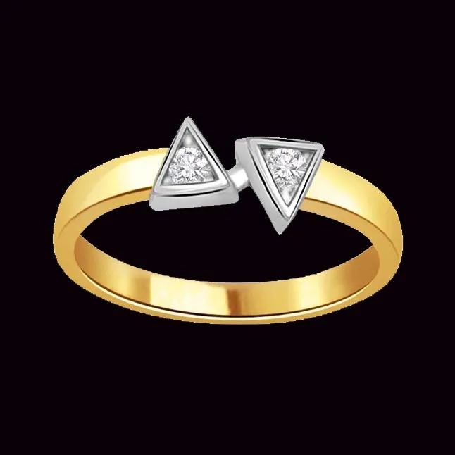 You & Me 0.40 ct Diamond Two -tone rings -White Yellow Gold rings