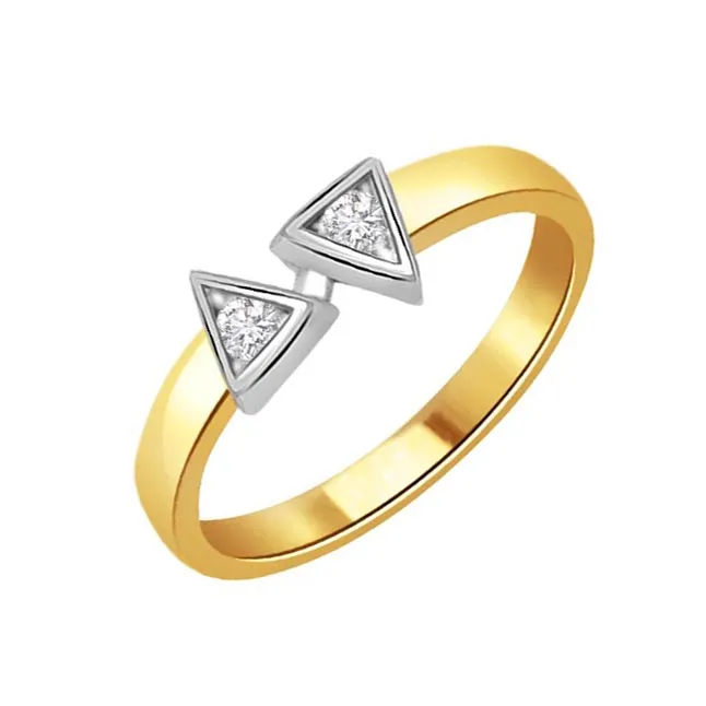 You & Me 0.40 ct Diamond Two -tone rings -White Yellow Gold rings