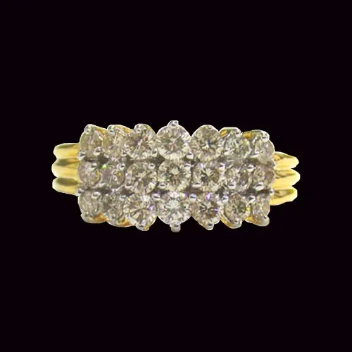The Inseparable Trendy 1.29 ct Diamond rings -Yellow Gold Eternity rings