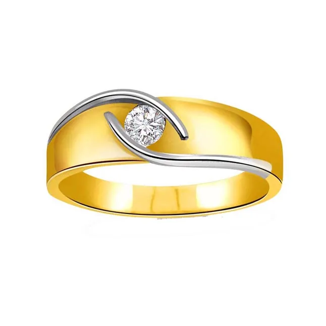 Queen's Glow 0.20cts Real Diamond Two-tone Sol Ring (SDR278)