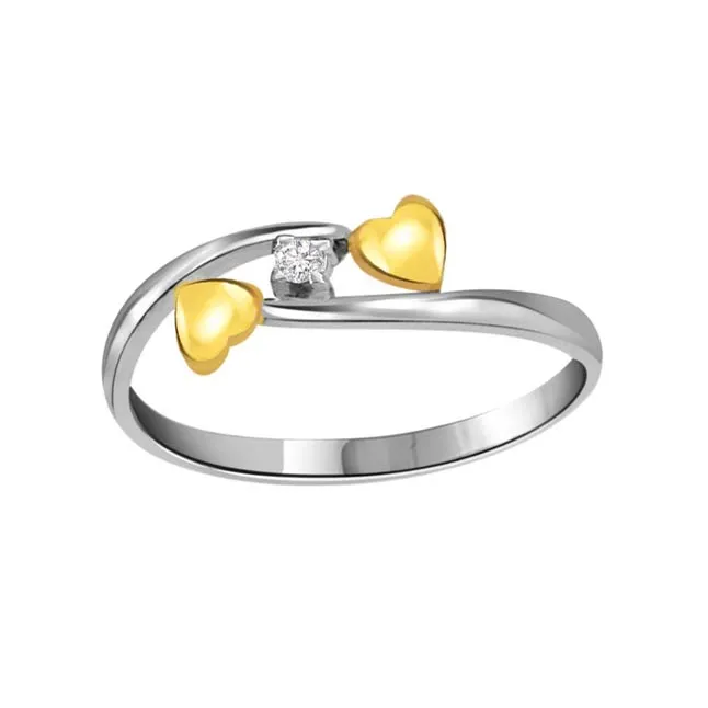 Rocking Duo Classic & Elegant Design Real Diamond Heart Ring (SDR282)