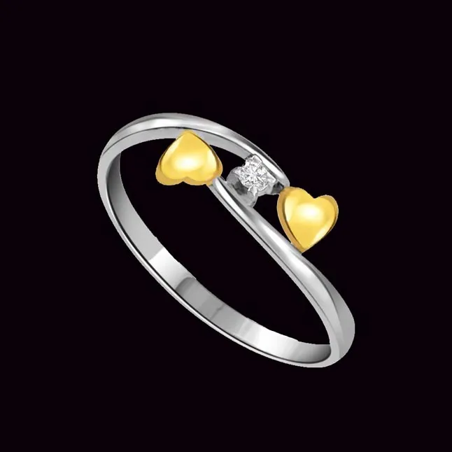 Rocking Duo Classic & Elegant Design Real Diamond Heart Ring (SDR282)