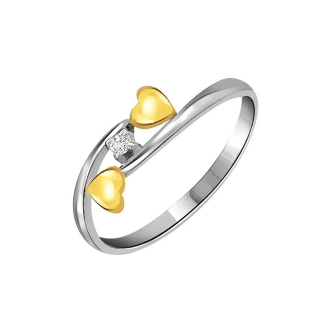 Rocking Duo Classic & Elegant Design Real Diamond Heart Ring (SDR282)