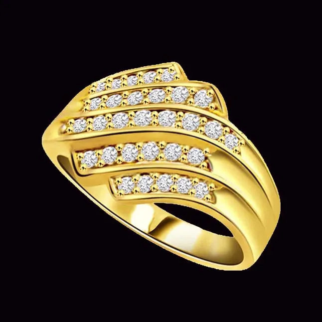 Golden Majestic 1.00cts Brilliant Real Diamond Ring (SDR301)