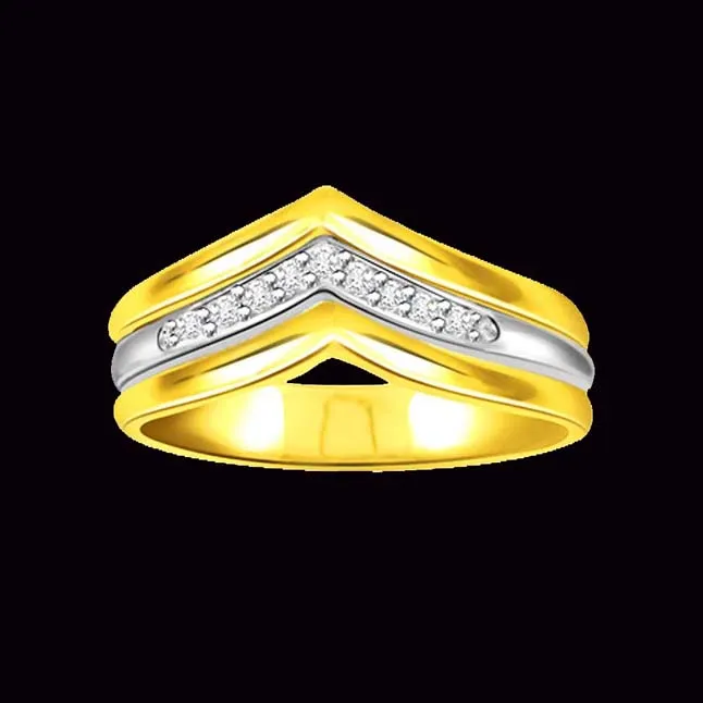 Love Bytes 0.09 ct Two -Tone Diamond rings -White Yellow Gold rings