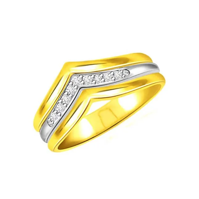 Love Bytes 0.09 ct Two -Tone Diamond rings -White Yellow Gold rings
